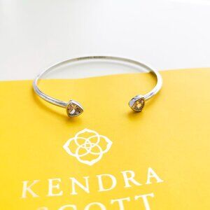 Kendra Scott Silver White Crystal Cuff Bracelet - Arden